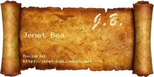 Jenet Bea névjegykártya